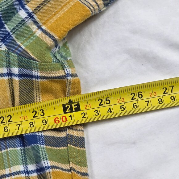 L.L.Bean Traditional Fit Mens Large Yellow Plaid Button Front Shirt Long Sleeve - Picture 7 of 9